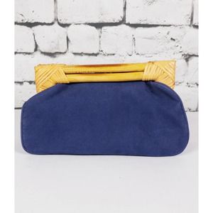 VINTAGE 70s 80s Bamboo Handle Clutch